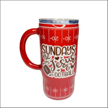 Load image into Gallery viewer, 16oz Sundays are for Jesus & Football Tumbler w/ Lid