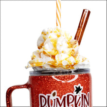 Load image into Gallery viewer, 10oz Pumpkin Spice Everything Coffee Tumbler w/ Removable Lid & Straw