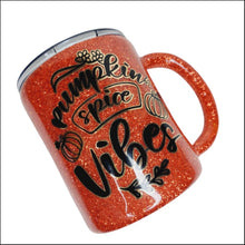 Load image into Gallery viewer, 12oz Pumpkin Spice Vibes Tumbler w/ Removable Lid