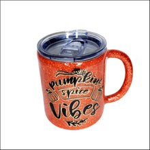 Load image into Gallery viewer, 12oz Pumpkin Spice Vibes Tumbler w/ Removable Lid
