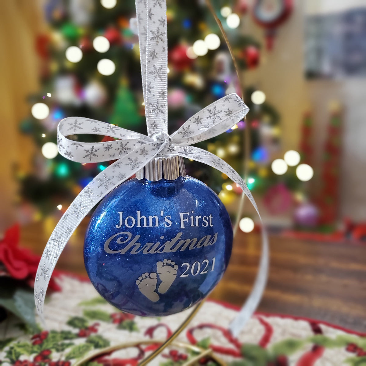 Personalized Babys First Christmas Ornament 2025