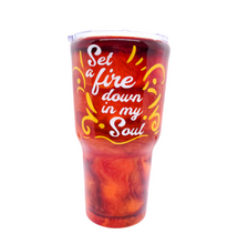 Load image into Gallery viewer, 30 oz Custom Fire Tumbler w/Lid & Straw