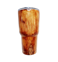 Load image into Gallery viewer, 30 oz Custom Wood Grain Tumbler w/Lid & Straw