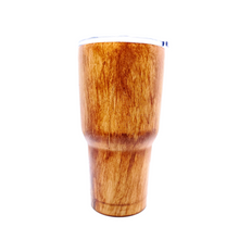 Load image into Gallery viewer, 30 oz Custom Wood Grain Tumbler w/Lid & Straw