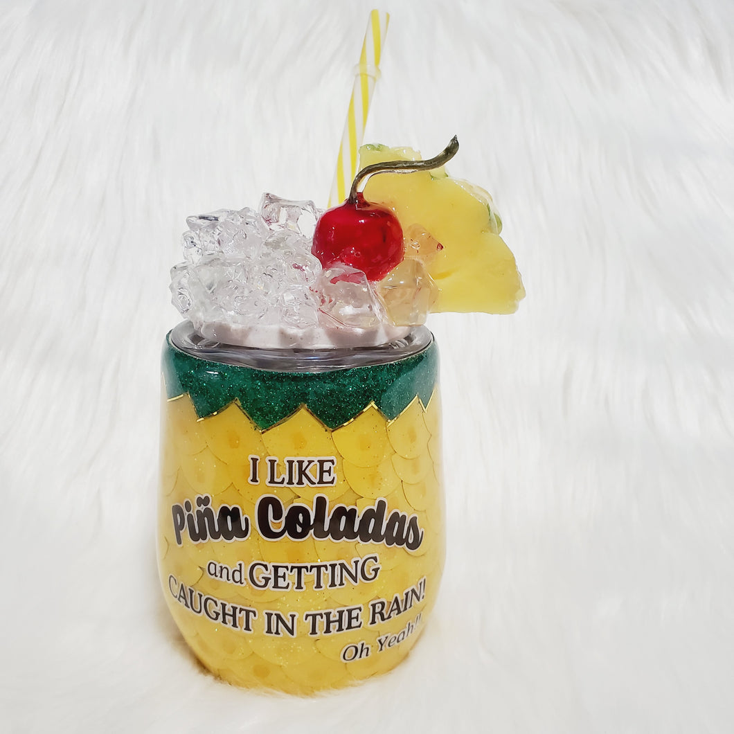 12oz Pina Colada w/Removable Lid & Straw