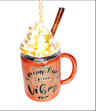 Load image into Gallery viewer, 12oz Pumpkin Spice Vibes Tumbler w/ Removable Lid
