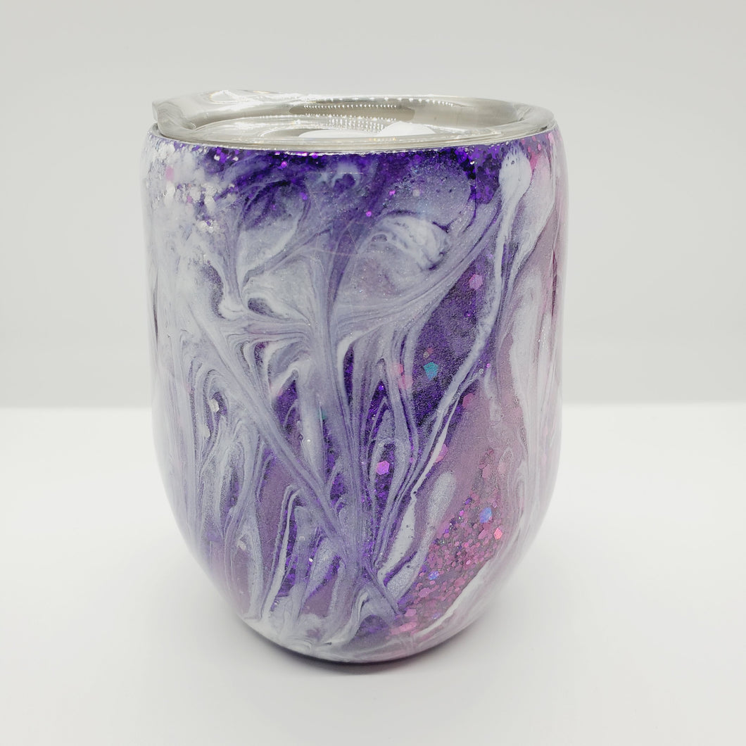 12oz Custom Marble w/Lid & Straw