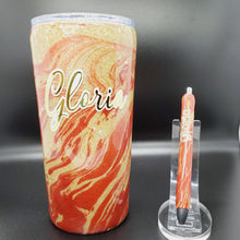 Load image into Gallery viewer, (3) 22 oz MarbleTumbler &amp; Pen w/Lid &amp; Straw
