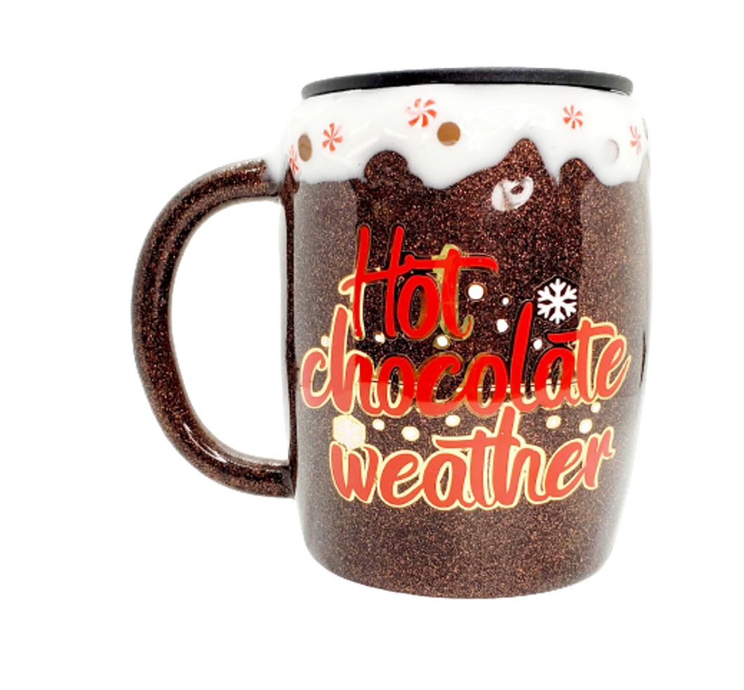 14 oz Custom Hot Chocolate Weather Tumbler w/Lid