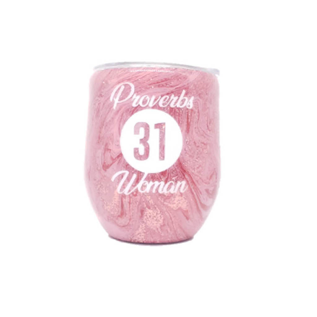 12 oz Custom Proverbs 31 Woman Tumbler w/Lid & Straw